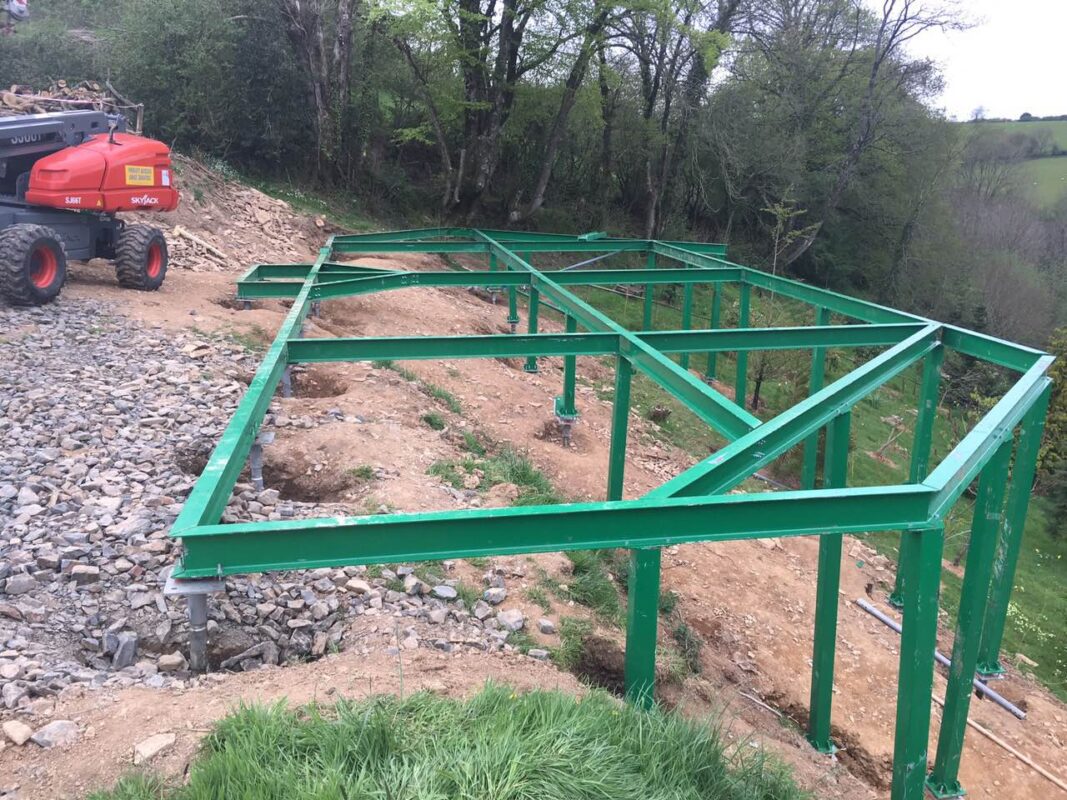 screw piles sloping site